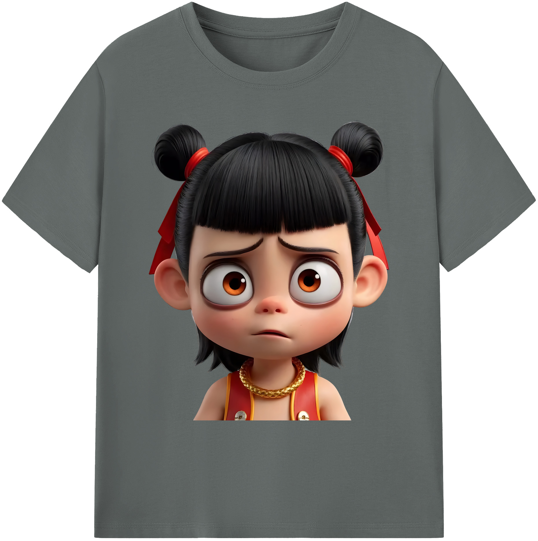 （画像用） Ne Zha 2 ナタ 魔童の大暴れ 綿100％ メンズ半袖Tシャツ｜肌触りやわらか＆通気性